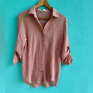Ovi Pink Button Down Shirt, lightweight